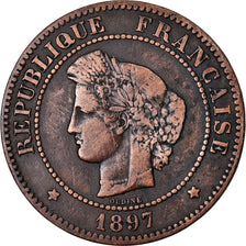 Coin, France, Cérès, 5 Centimes, 1897, Paris, EF(40-45), Bronze, KM:821.1