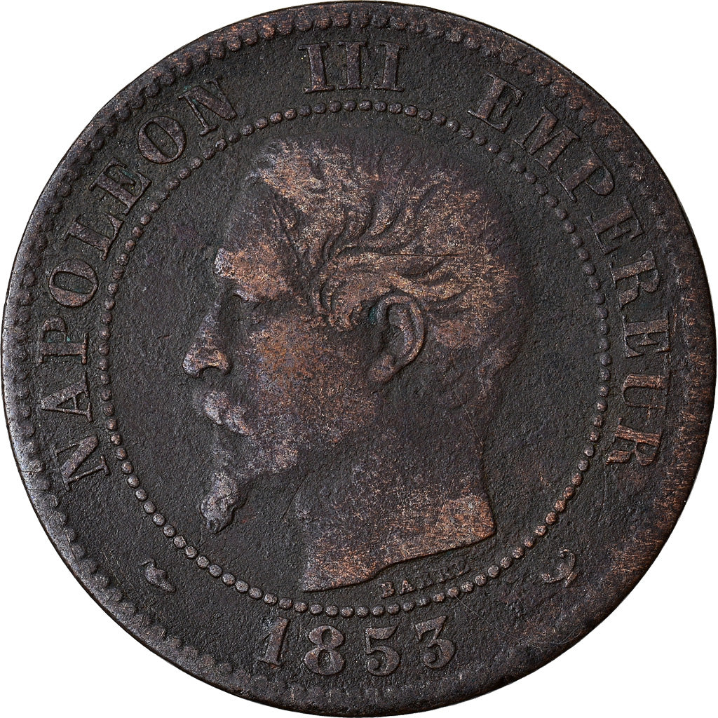Moneta, Francja, Napoleon III, Napoléon III, 2 Centimes, 1853, Lille, Rzadkie