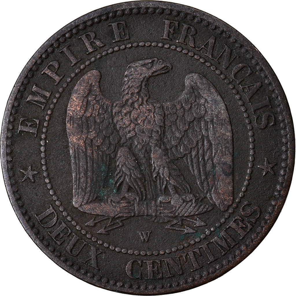 Moneta, Francja, Napoleon III, Napoléon III, 2 Centimes, 1853, Lille, Rzadkie