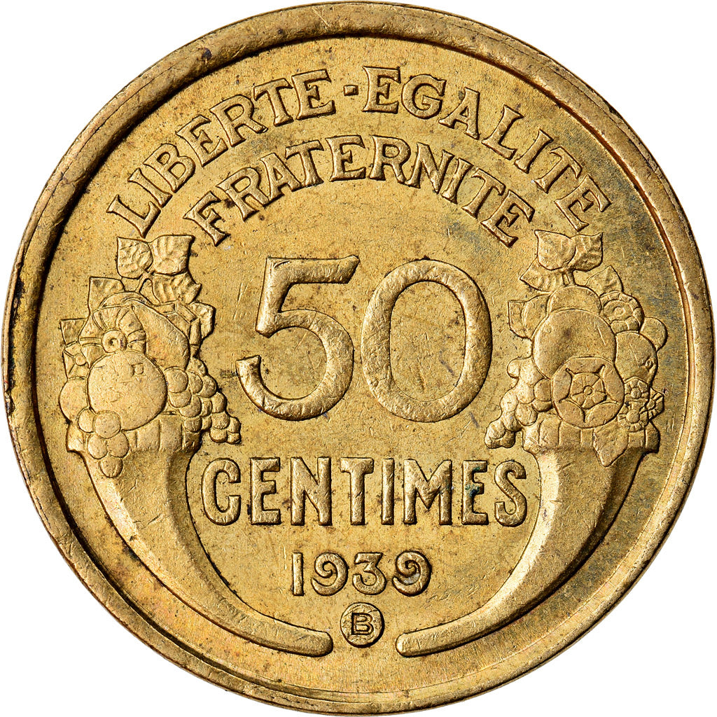 Coin, France, Morlon, 50 Centimes, 1939, Bruxelles, AU(50-53), Aluminum-Bronze