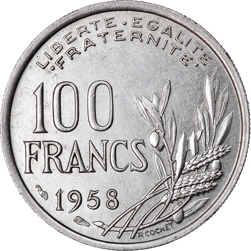 Coin, France, Cochet, 100 Francs, 1958, AU(55-58), Copper-nickel, KM:919.1