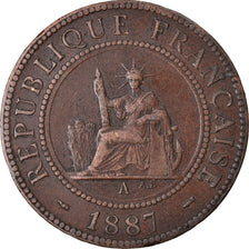 Coin, FRENCH INDO-CHINA, Cent, 1887, Paris, EF(40-45), Bronze, KM:1, Lecompte:39