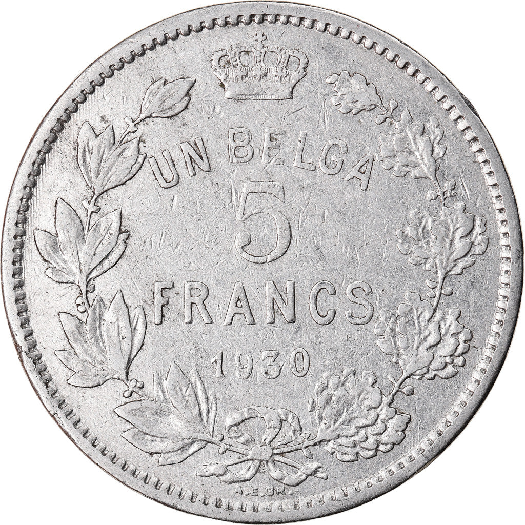 Moneda, Bélgica, 5 Francs, 5 Frank, 1930, MBC, Níquel, KM:97.1