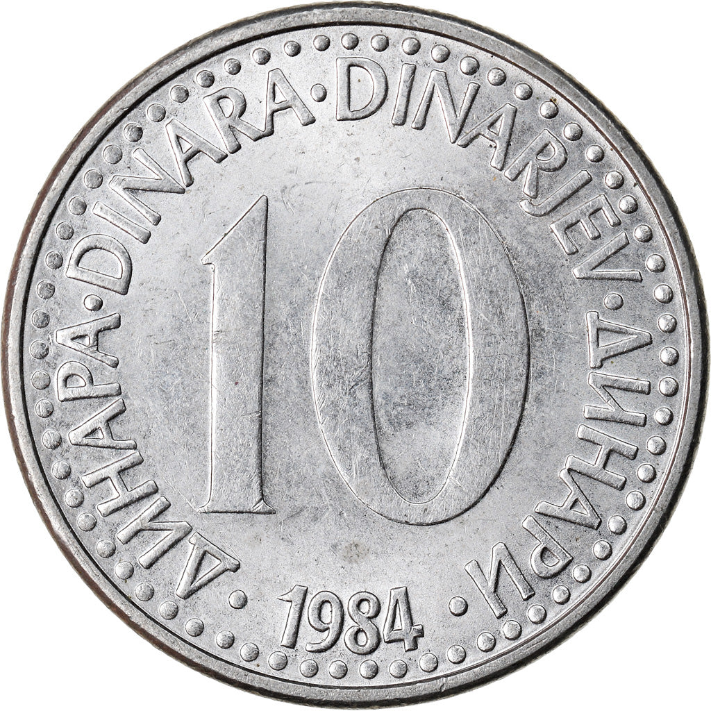 Coin, Yugoslavia, 10 Dinara, 1984, AU(50-53), Copper-nickel, KM:89