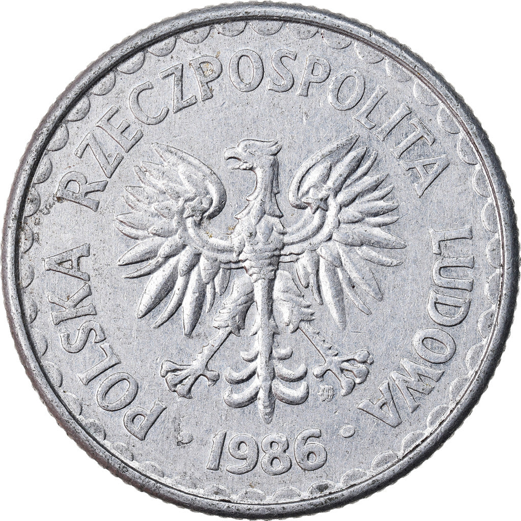 Munten, Polen, Zloty, 1986, Warsaw, ZF, Aluminium, KM:49.1
