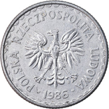 Munten, Polen, Zloty, 1986, Warsaw, ZF, Aluminium, KM:49.1