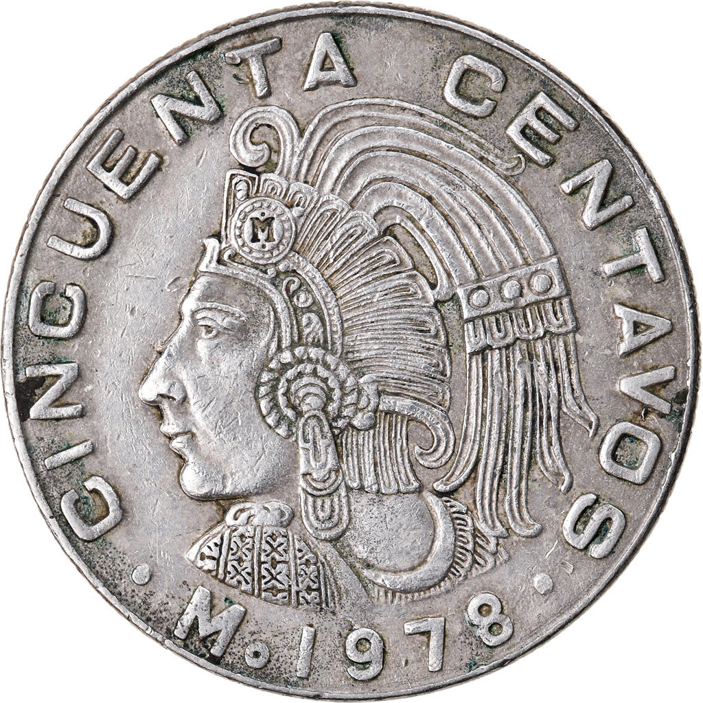 Moneda, México, 50 Centavos, 1978, Mexico City, MBC+, Cobre - níquel, KM:452