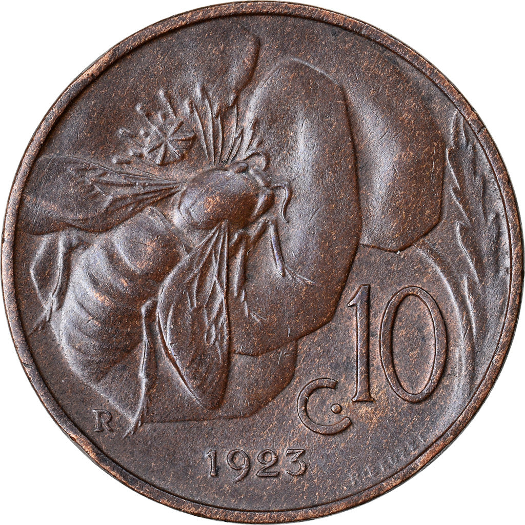Moneda, Italia, Vittorio Emanuele III, 10 Centesimi, 1923, Rome, MBC, Bronce