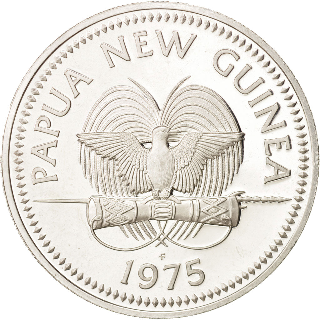 Papua New Guinea, 5 Kina, 1975, Franklin Mint, AU(55-58), Silver, KM:7a