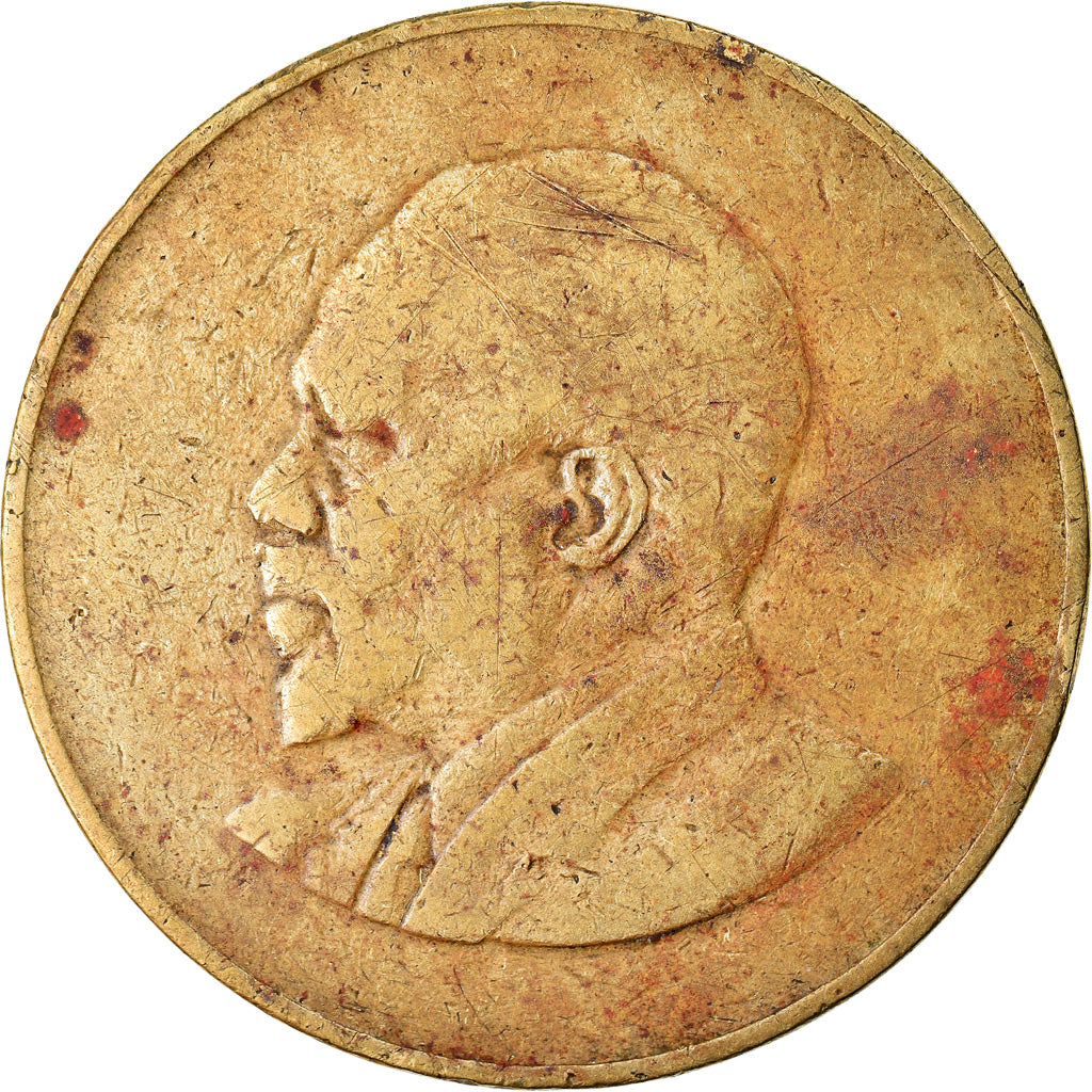 Moneda, Kenia, 10 Cents, 1967, BC+, Níquel - latón, KM:2