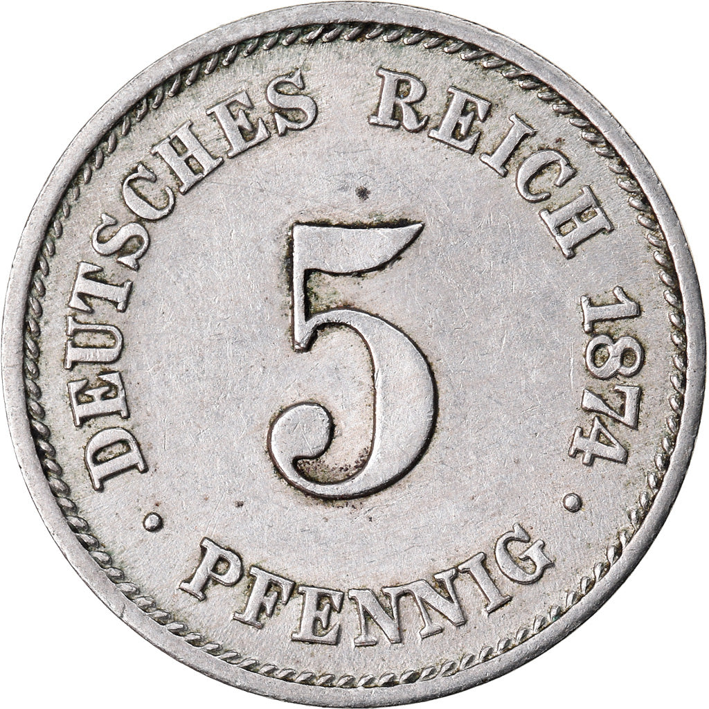 Monnaie, GERMANY - EMPIRE, Wilhelm I, 5 Pfennig, 1874, Frankfurt, TTB+