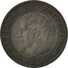 France, Napoleon III,Centime, 1855, Lille, EF(40-45), Bronze,KM 775.7,Gadoury 86
