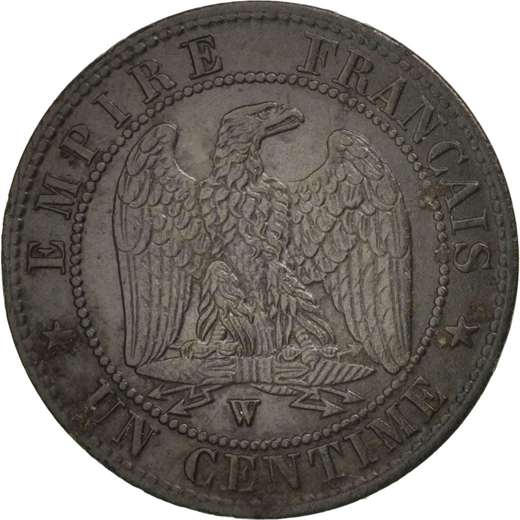 France, Napoleon III,Centime, 1855, Lille, EF(40-45), Bronze,KM 775.7,Gadoury 86
