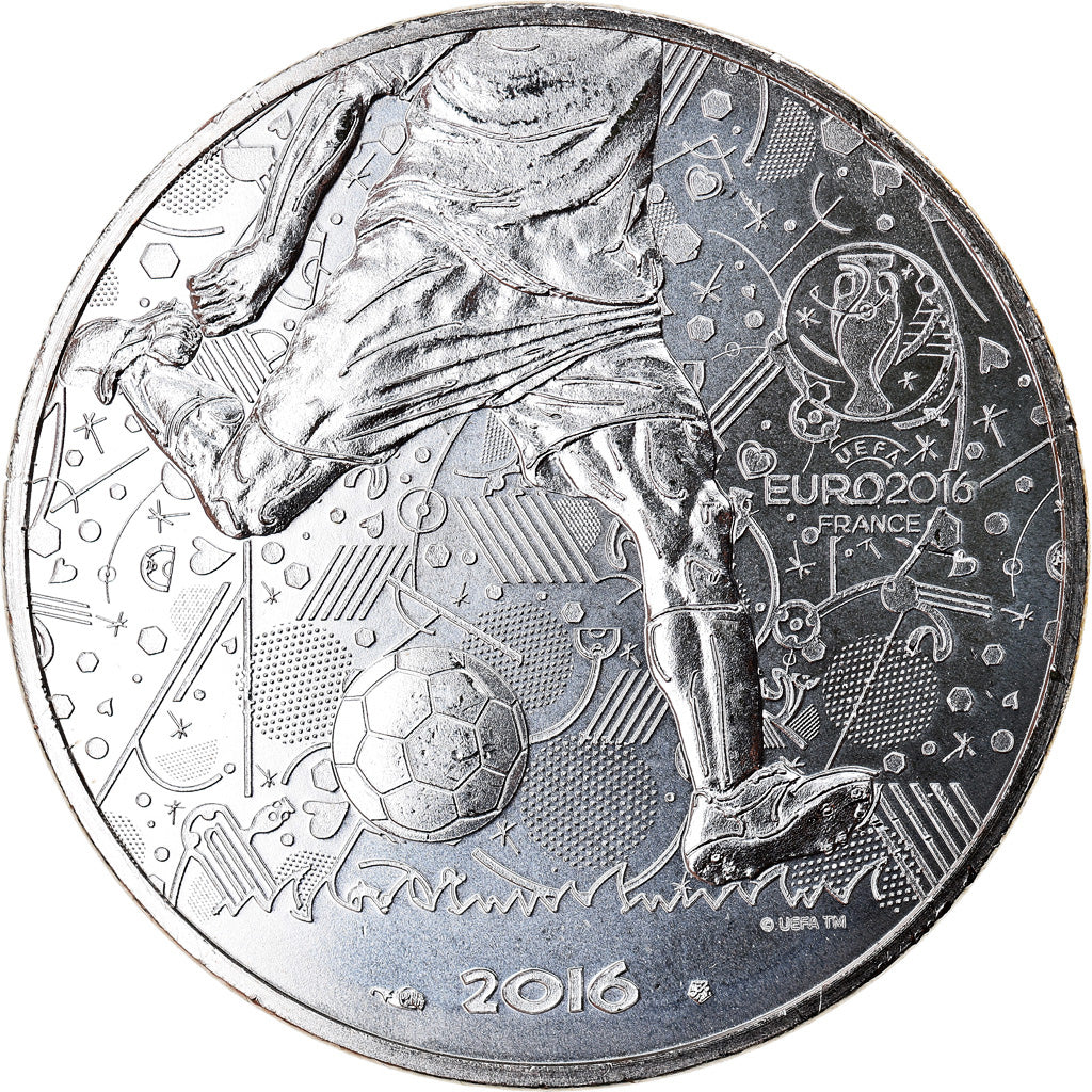 France, 10 Euro, UEFA Euro 2016, 2016, BU, FDC, Argent, Gadoury:EU814