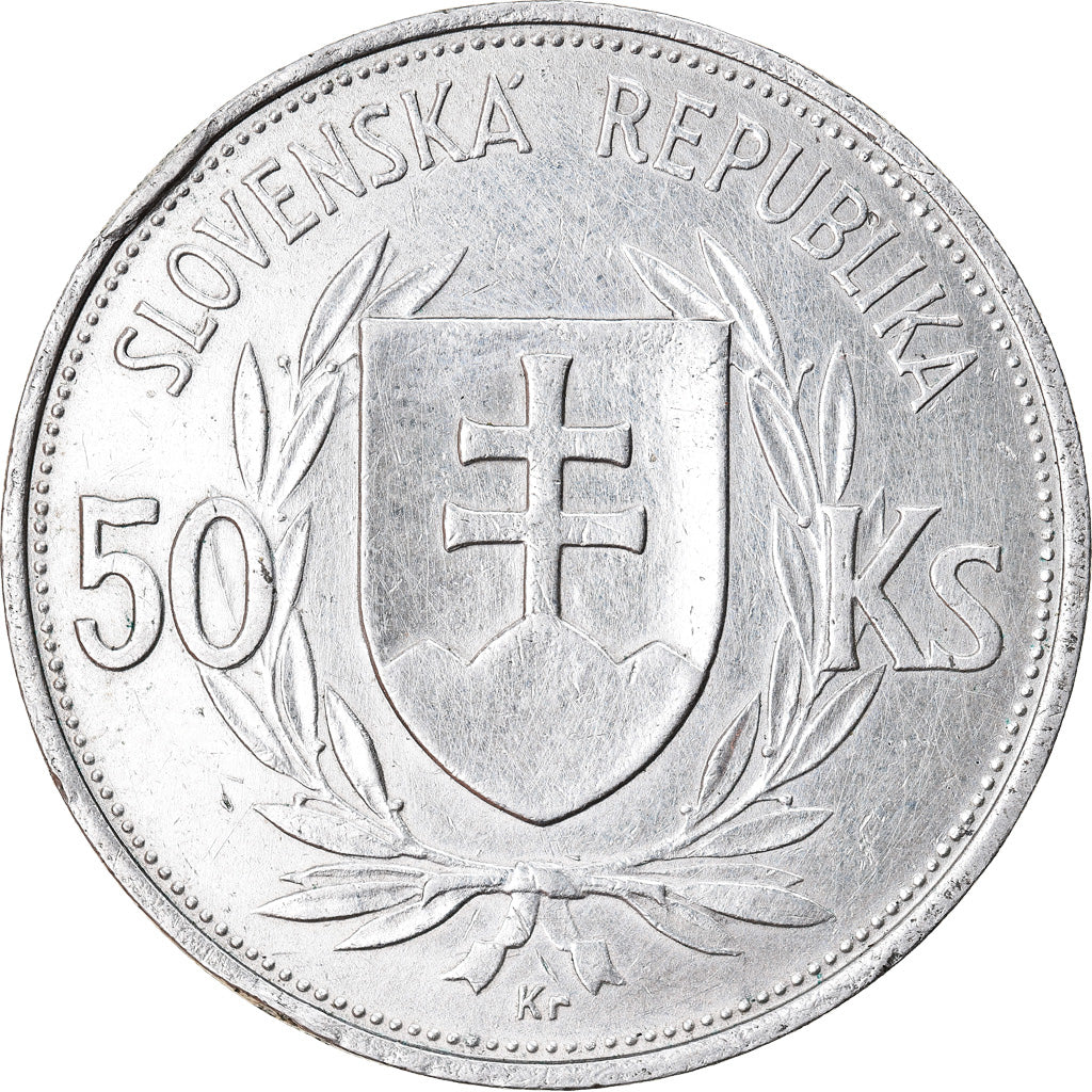 Coin, Slovakia, 50 Korun, 1944, EF(40-45), Silver, KM:10