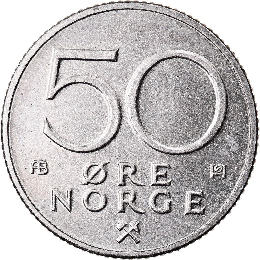 Moneda, Noruega, Olav V, 50 Öre, 1978, MBC+, Cobre - níquel, KM:418