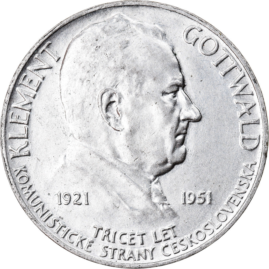 Coin, Czechoslovakia, 100 Korun, 1951, AU(55-58), Silver, KM:33