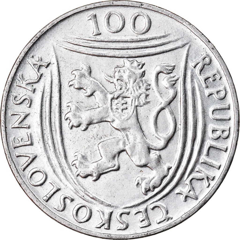Coin, Czechoslovakia, 100 Korun, 1951, AU(55-58), Silver, KM:33
