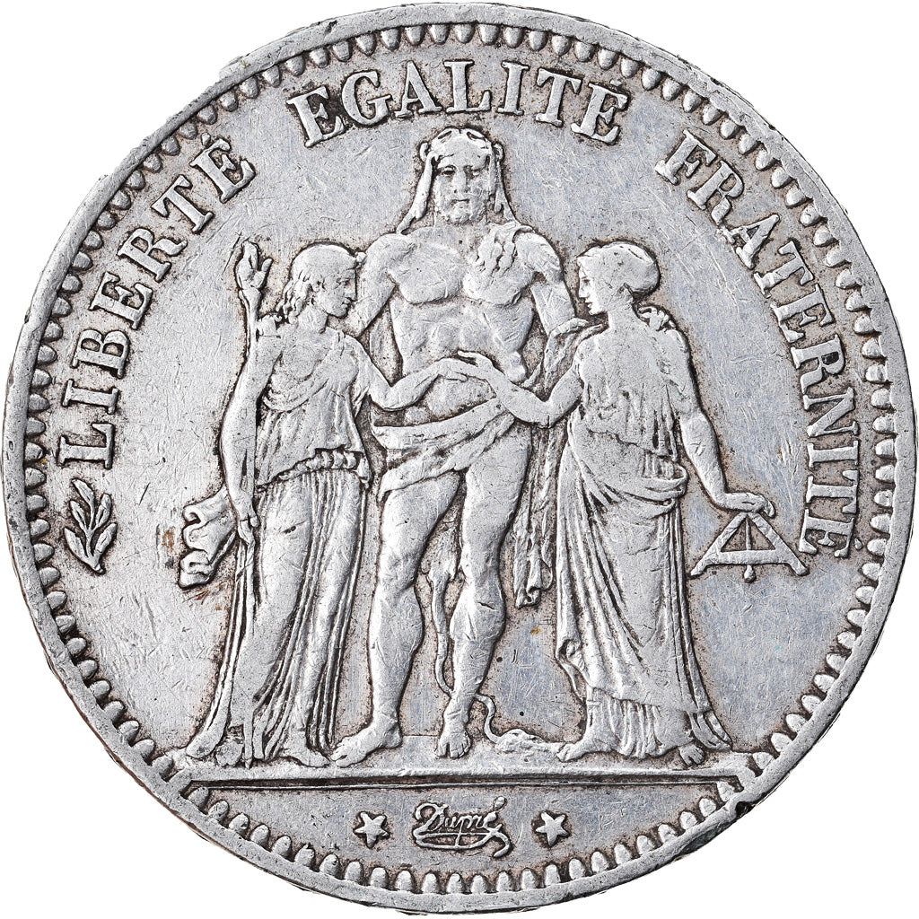 Coin, France, Hercule, 5 Francs, 1877, Paris, VF(30-35), Silver, KM:820.1