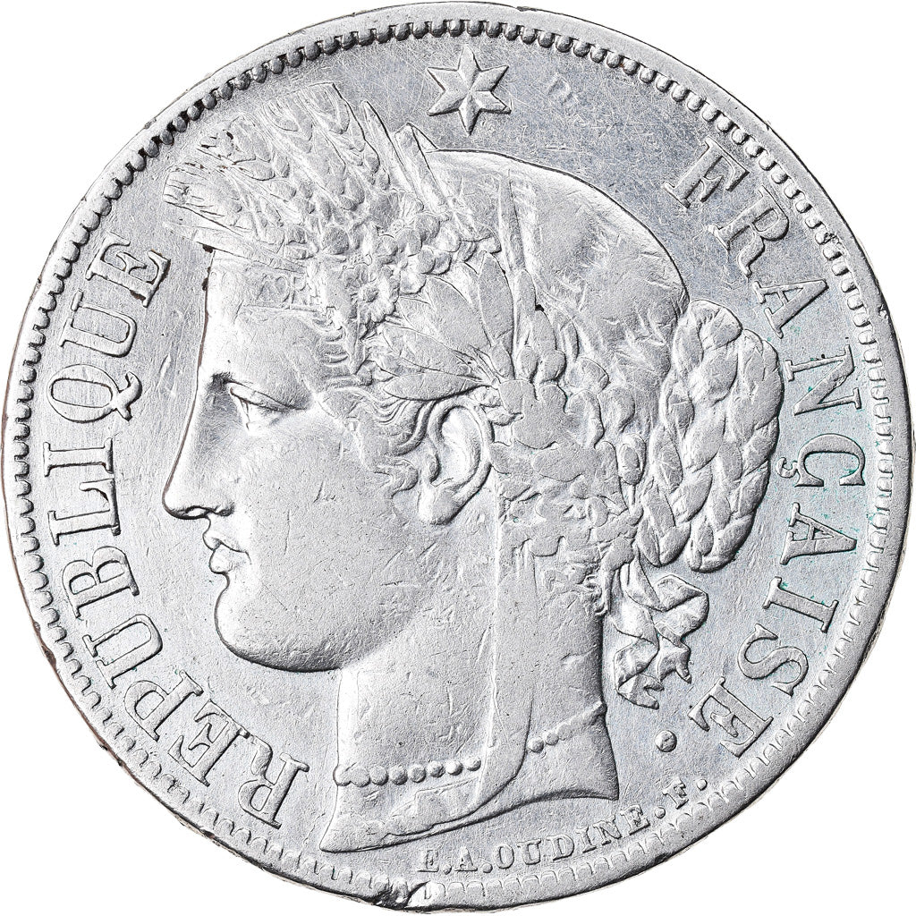 Moneta, Francia, Cérès, 5 Francs, 1870, Paris, Cérès avec légende, BB