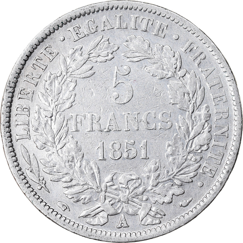 Coin, France, Cérès, 5 Francs, 1851, Paris, Cérès avec légende, EF(40-45)
