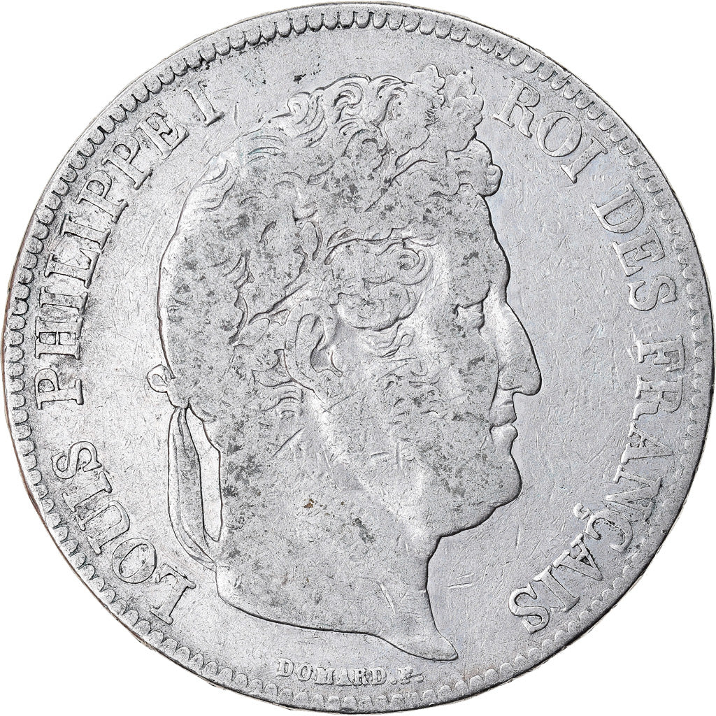 Coin, France, Louis-Philippe, 5 Francs, 1838, Rouen, VF(30-35), Silver