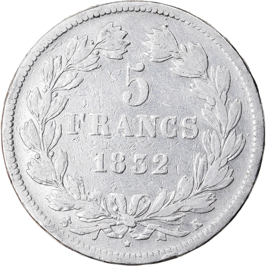 Munten, Frankrijk, Louis-Philippe, 5 Francs, 1832, Bordeaux, FR+, Zilver