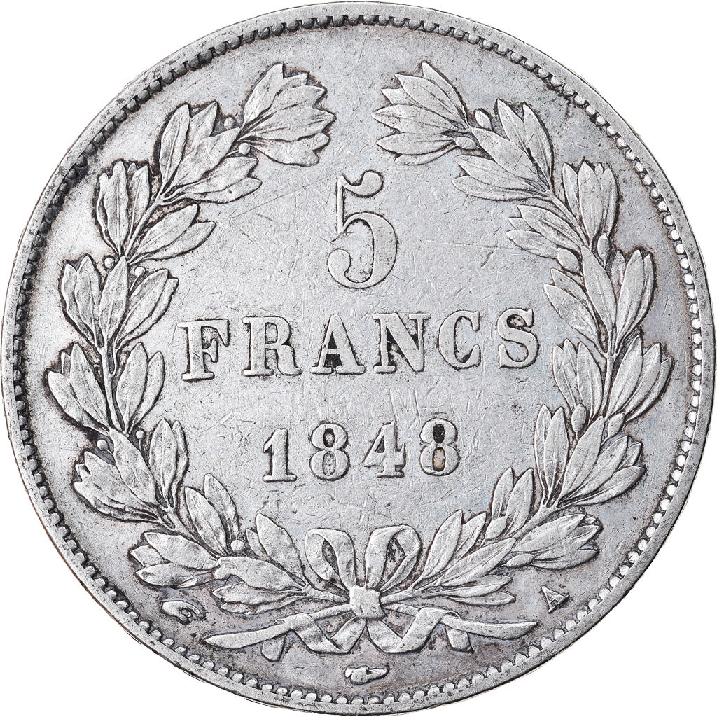 Coin, France, Louis-Philippe, 5 Francs, 1848, Paris, EF(40-45), Silver
