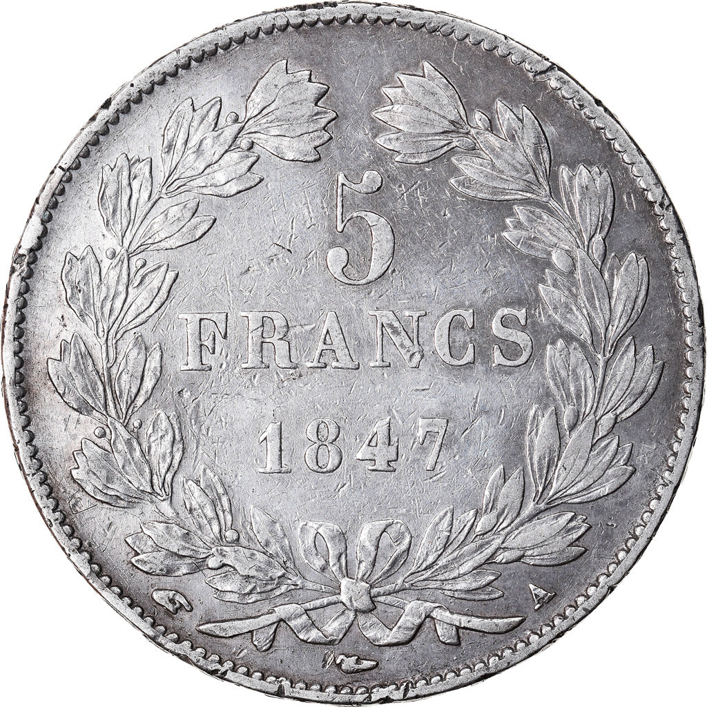 Monnaie, France, Louis-Philippe, 5 Francs, 1847, Paris, TB+, Argent