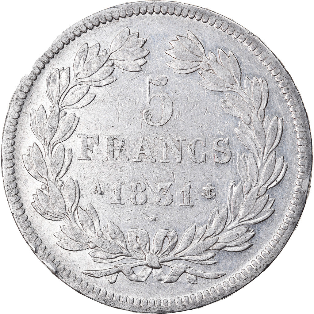 Coin, France, Louis-Philippe, 5 Francs, 1831, Paris, VF(30-35), Silver