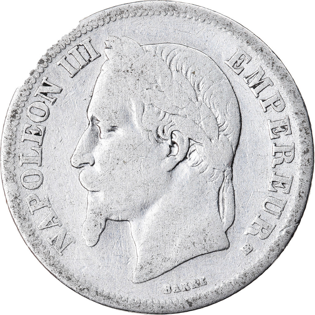 Moneta, Francia, Napoleon III, Napoléon III, 2 Francs, 1866, Strasbourg, MB
