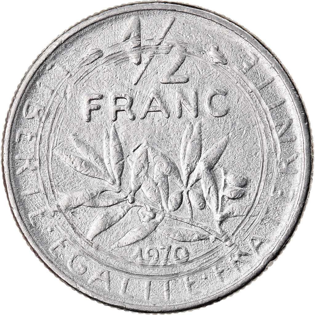 Moneta, Francia, Semeuse, 1/2 Franc, 1970, Paris, MB+, Nichel, KM:931.1