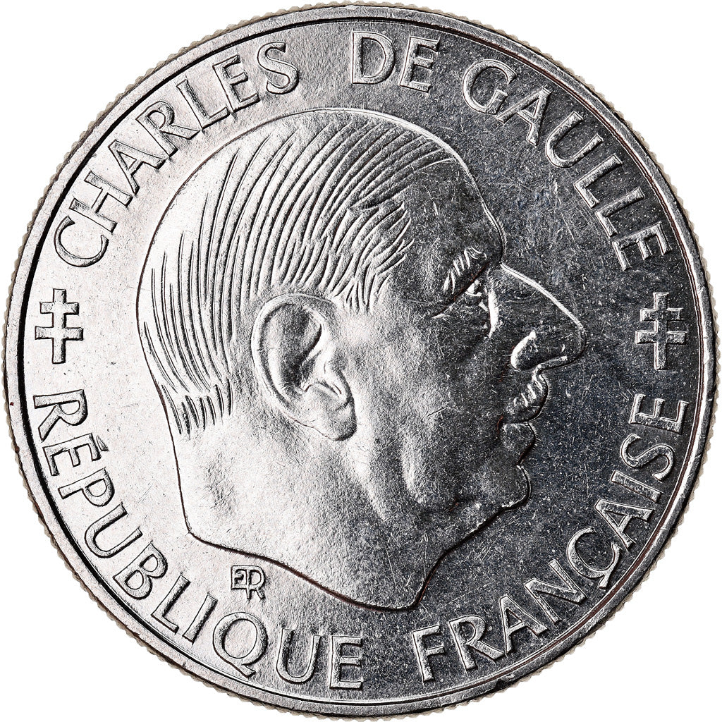 Coin, France, Charles de Gaulle, Franc, 1988, Paris, AU(50-53), Nickel, KM:963