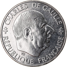 Coin, France, Charles de Gaulle, Franc, 1988, Paris, AU(50-53), Nickel, KM:963