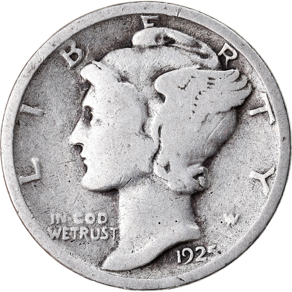 Coin, United States, Mercury Dime, Dime, 1925, U.S. Mint, Philadelphia