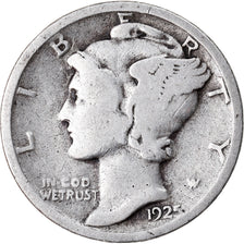 Coin, United States, Mercury Dime, Dime, 1925, U.S. Mint, Philadelphia