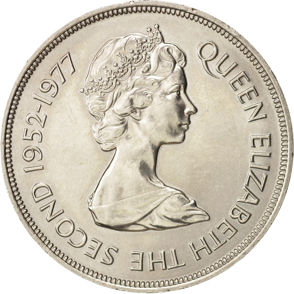 Tristan Da Cunha, Elizabeth II, 25 Pence, 1977, SUP, Copper-nickel, KM:1