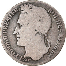 Moeda, Bélgica, Leopold I, Franc, 1834, Bruxelles, F(12-15), Prata, KM:7.1