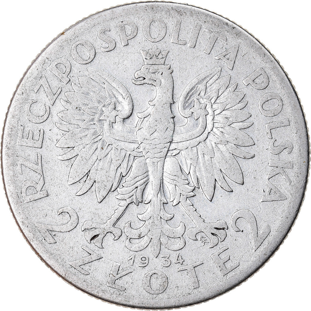 Moneta, Polska, 2 Zlote, 1934, Warsaw, VF(20-25), Srebro, KM:20