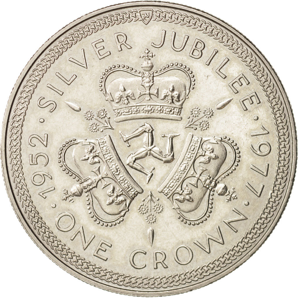 Isle of Man, Elizabeth II, Crown, 1977,Pobjoy Mint,AU(55-58),Copper-nickel,KM 41