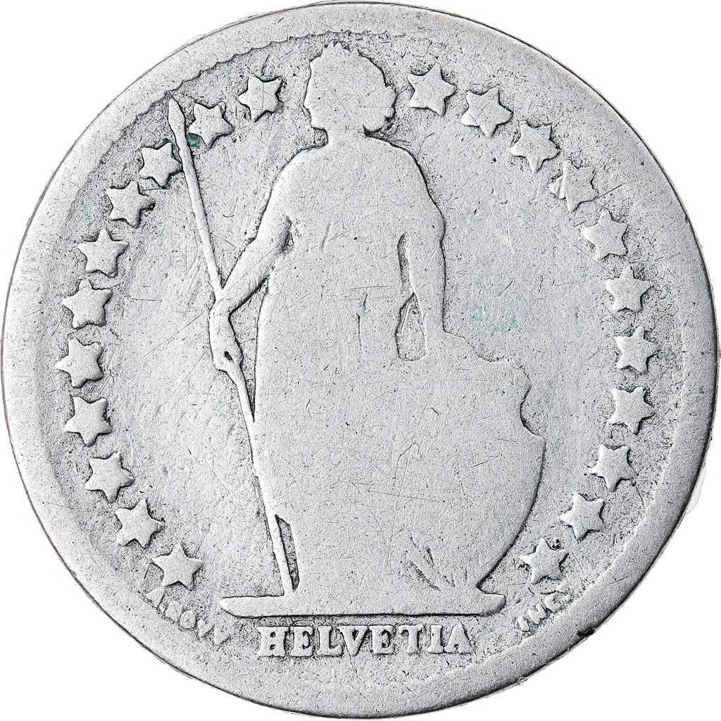 Coin, Switzerland, 1/2 Franc, 1881, Bern, F(12-15), Silver, KM:23