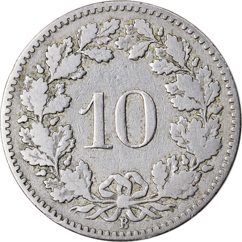 Monnaie, Suisse, Victoria, 10 Rappen, 1880, Bern, Ottawa, TB, Copper-nickel