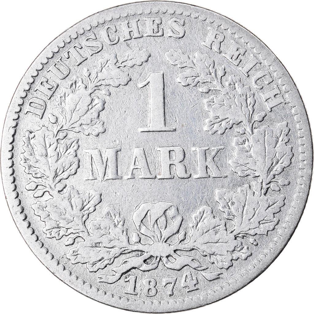 Coin, GERMANY - EMPIRE, Wilhelm I, Mark, 1874, Karlsruhe, VF(20-25), Silver