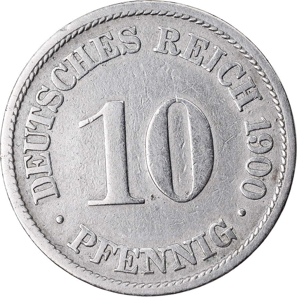 Moneta, GERMANIA - IMPERO, Wilhelm II, 10 Pfennig, 1900, Stuttgart, BB