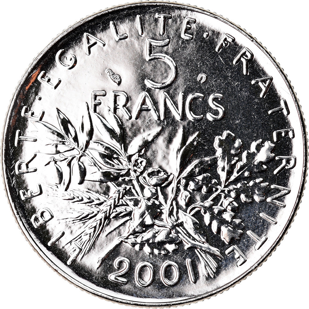 Coin, France, Semeuse, 5 Francs, 2001, Paris, BU, MS(65-70), Nickel Clad
