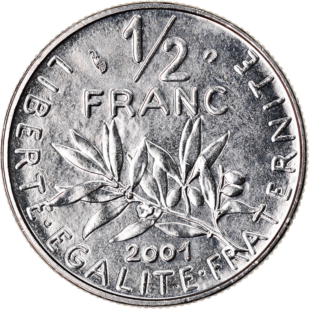 Coin, France, Semeuse, 1/2 Franc, 2001, BU, MS(65-70), Nickel, KM:931.2
