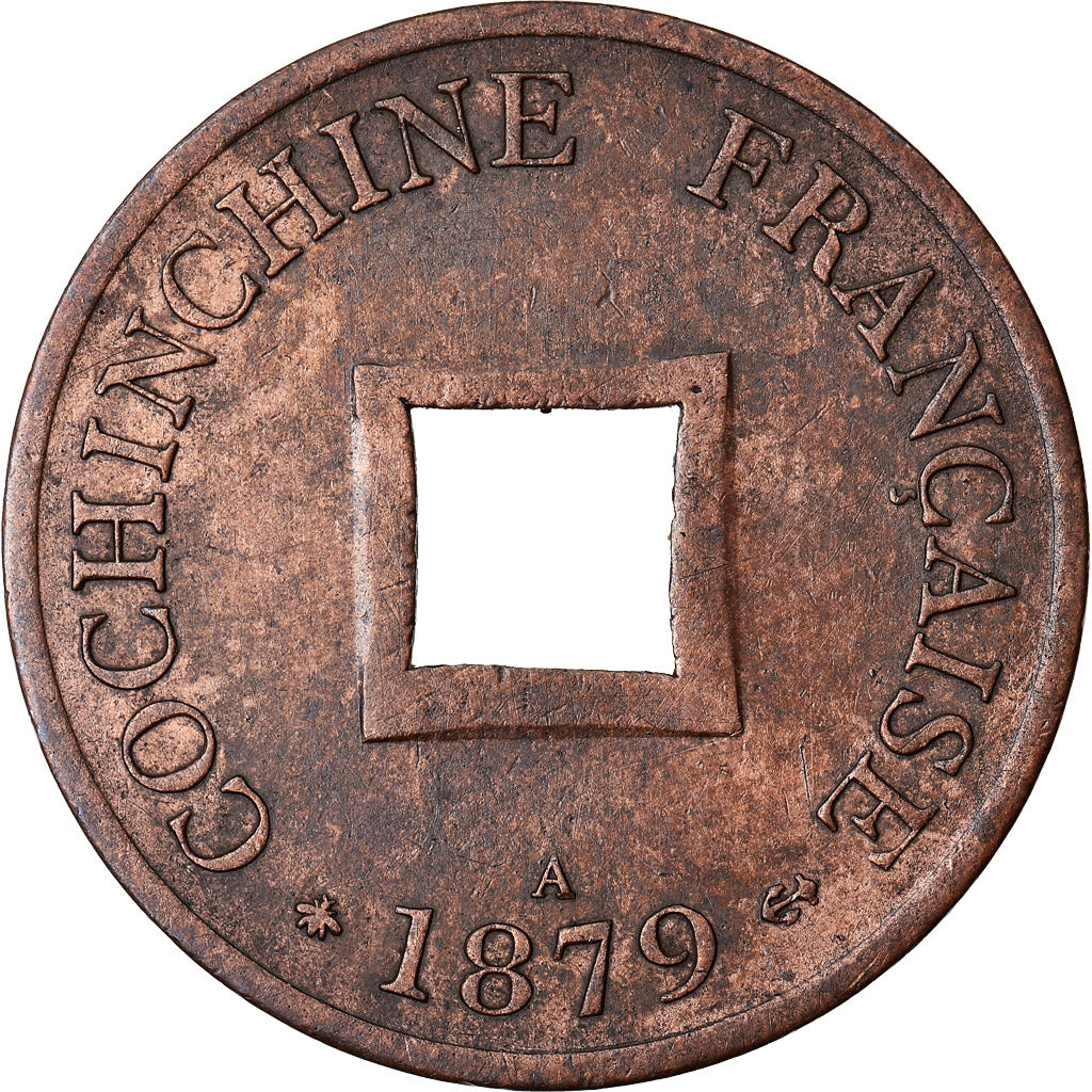 Monnaie, FRENCH COCHIN CHINA, 2 Sapeque, 1879, Paris, TTB+, Bronze, KM:2