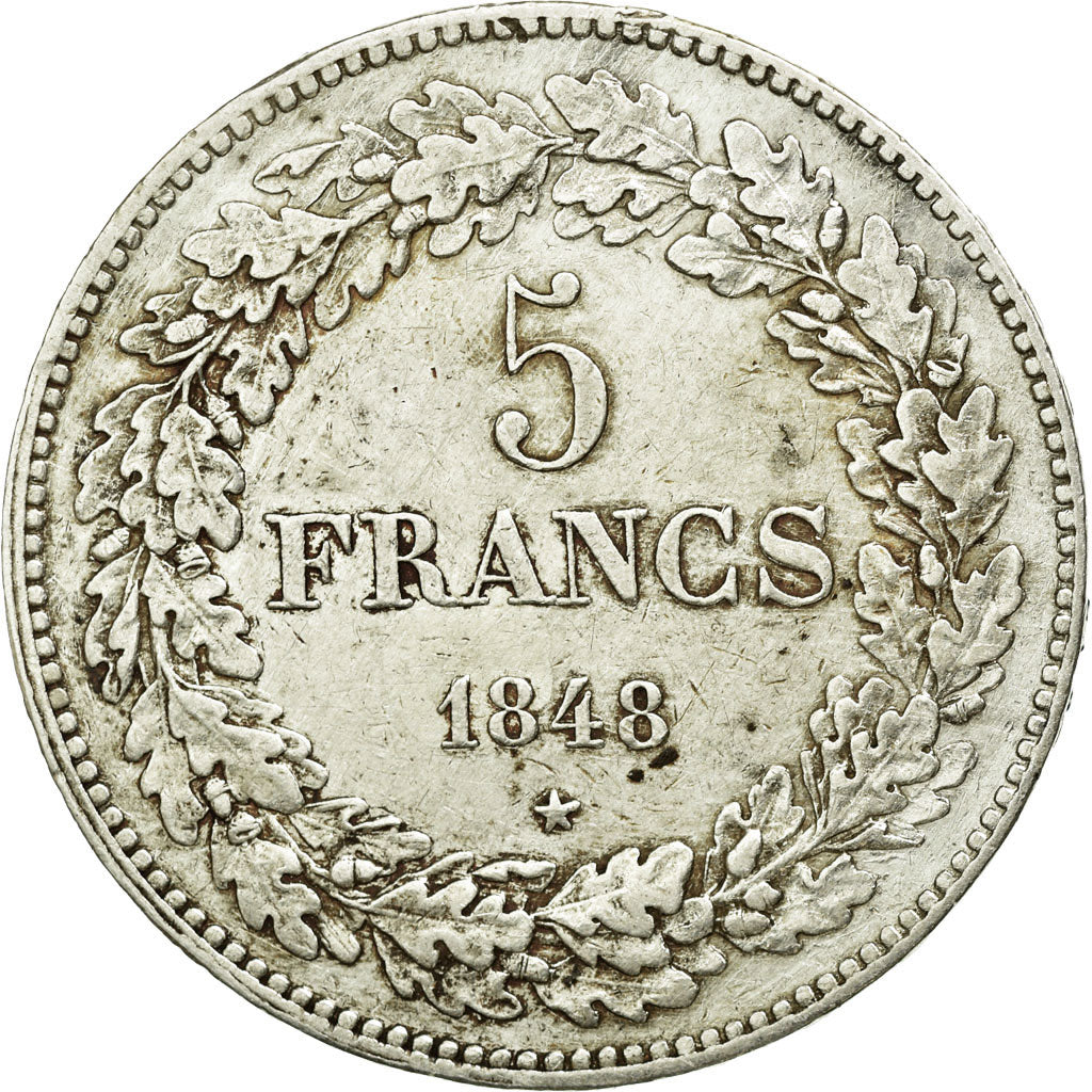 Coin, Belgium, Leopold I, 5 Francs, 5 Frank, 1848, VF(30-35), Silver, KM:3.2