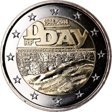 Frankreich, 2 Euro, D-Day, 2014, STGL, Bi-Metallic, Gadoury:18, KM:New