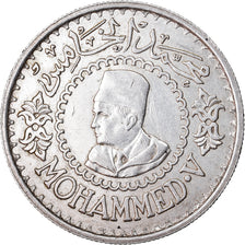 Coin, Morocco, Mohammed V, 500 Francs, 1956, Paris, EF(40-45), Silver, KM:54